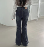 -3kg Span Semi-Bootcut Long Denim Pants