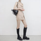 Babinyu String Halter Shirring One Piece (Belt Set)