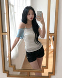 Bunny Raglan One-Shoulder Short Sleeve
