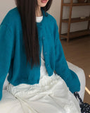 Hian Crop Round Knit Cardigan