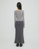 Asymmetrical Draped Long Skirt