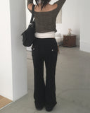 Brick Leopard Hopi Shirring Button T-Shirt