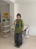 Checker Parachute Banding Wide Cargo Pants