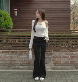 Layered Halterneck Inner Fake Layered Cardigan
