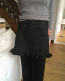 Soki Dot Frill Wool Mini Skirt