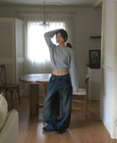 [MADE] Devon cut washing wide denim pants