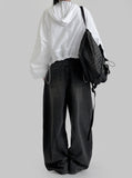 Cut pin tuck wide denim