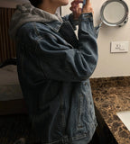 Overfit Hood Detachable Denim Jacket