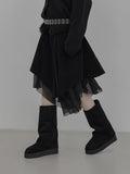1186 Suede Warmer Sheepskin Long Boots (4cm)