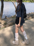 Coser Tencel Western Short Sleeve Denim Shirt