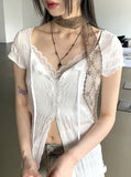 Dreamer Summer See-Through Punching Embroidered Scarf