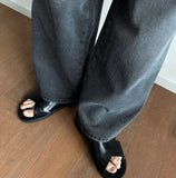 Pintuck Over Wide Denim