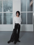 Kellin Over Fit U-Neck Long Sleeve Tee