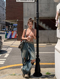 Lecle Funky Damage Balloon Denim Pants