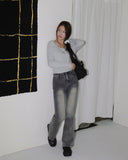 Honti Pastel U-Neck Round Crop Knit