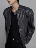 Vintage washing biker jacket