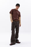 damage washing layered t-shirt
