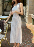Neo Stripe Wrap Long Skirt