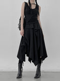 Melly Shirring Unbalance Skirt