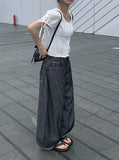 Oran Raw Red Patch Wide Denim Pants
