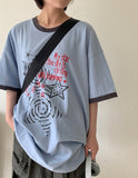 [unisex] Huben Printing Color Matching Ringer Short Sleeve T-shirt
