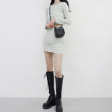 Morine Wave Cardigan + Skirt Set