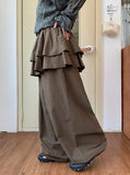 [BAONHAUS] Simbs Linen Tiered Frill Banding Skirt Pants