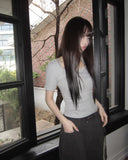 Juhin Lace Button Short Sleeve T-shirt