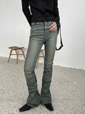 Shirring denim boot cut pt