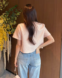 Meble Round Short Sleeve Tweed Jacket