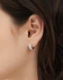 Essence Silver (W) Moissanite Double One Touch Earrings