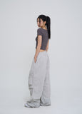 Front pocket balloon nylon pants