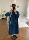 Tind Dark Blue Denim Long One Piece