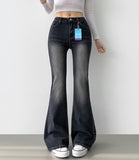 Pelvic Pad Slim Span Bootcut Denim Pants