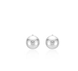 Champagne Full Moon Silver (W) Point One-Touch Earrings XS