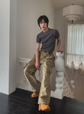 Snug slim ribbed short sleeves