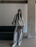 Knits incision wide jogger pants