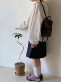 [BAONHAUS] Lulubo Shirring Round Stripe Blouse