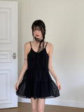 Chews Chiffon Tiered Flare Sleeveless Mini One Piece