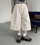 [unisex] Kelane Pintuck Bermuda Cotton Pants