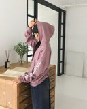 Mickle Track Color Matching Snap Rivet Overfit Hoodie