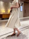 Beshu Diagonal V-collar Long One Piece (Belt set)
