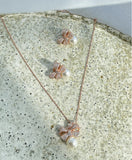 Romance Cubic Ribbon Pearl Necklace