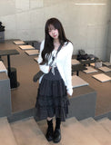 Roa Vintage Check Frill Tiered Midi Skirt