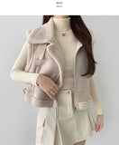 Full Fleece Brushed High Neck Buckle Mustang Vest