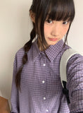 [unisex] Tiltado Check Over Long Sleeve Shirt