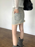 Rattan Vintage Washed Surgical Mini Skirt