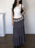 Bien Tiered Frill Banding Long Skirt