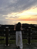 Summer Stripe Wide Linen Pants