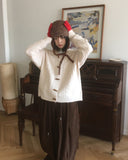 Somb Gold Pendant Angora Touch Hole Finger Gloves